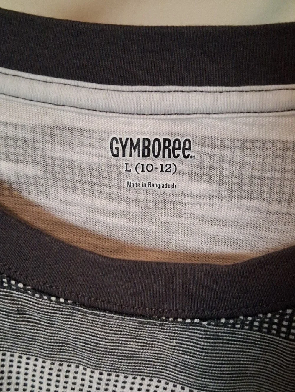 Gymboree  Long-Sleeve Striped Crew Neck Shirt - Green/Gray/White/Black